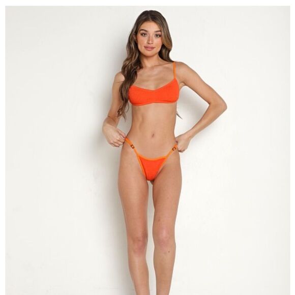 Bond-Eye Swim Womens Larisa Brief Bikini Bottom Vermillion $90 - Picture 2 of 9